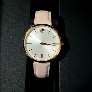 Movado Gold and White Women's Watch